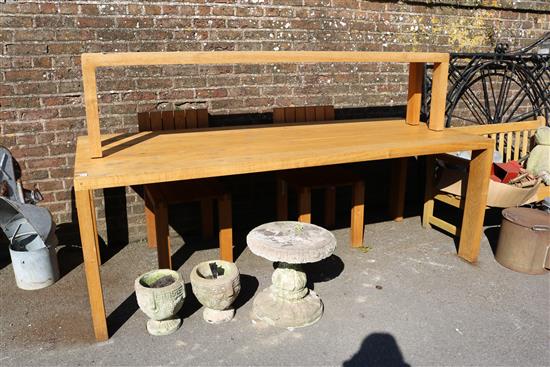 Garden table, bench and 2 chairs